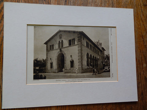 Central Farmers'Trust Company, West Palm Beach, FL,1928, Lithograph. Arthur Loomis Harmon.