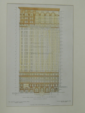 U.S. Express Co.'s Bldg., Trinity Place, New York, NY, 1906, Original Plan.  Clinton & Russell