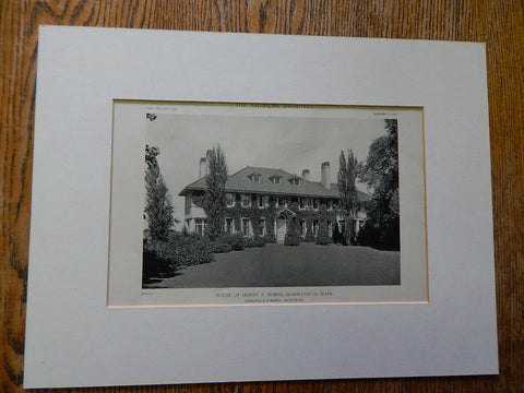House of Henry A. Morss, Marblehead, MA, 1919, Lithograph. Coolidge & Carlson.