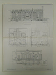 The Carroll Park Branch Library, Brooklyn, NY, 1905, Original Plan. W.B. Tubby & Bro.