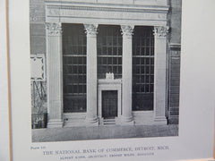 The National Bank of Commerce,Detroit, MI, 1918,Lithograph.  Albert Kahn, Ernest Wily Associate.