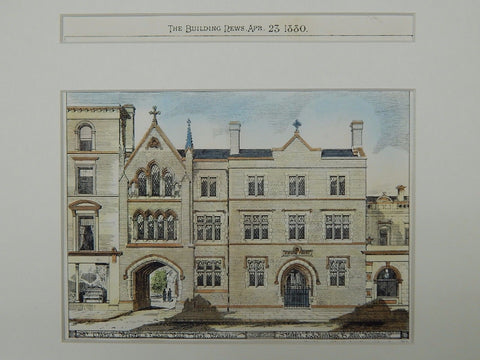 St. Mary's Priory, West Brompton, London, England, 1880, Original Plan. J.A. Hansom & Son.