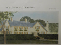 Country House for Mr. J. Hanson Rose, Pittsburgh, PA, 1916, Original Plan. Janssen & Abbott.