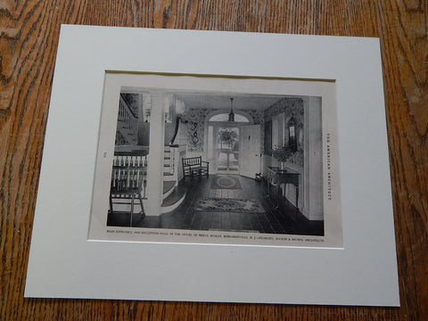 Entrance, House of Reeve Schley, Bernardsville, NJ, 1926. Lithograph. Peabody, Wilson & Brown.