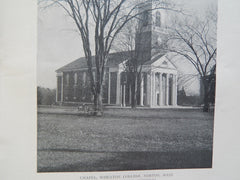 Chapel,Wheaton College, Norton, MA, 1918, Lithograph. Cram & Ferguson.