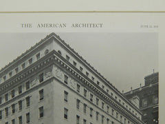 Building for S. W. Straus & Co., Fifth Avenue, New York, NY, 1921, Photogravure. Warren & Wetmore.