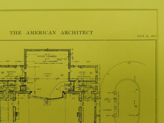 First Floor, Town Hall, Arlington, MA, 1914, Original Plan. R. Clipston Sturgis