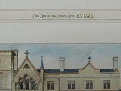 St. Mary's Priory, West Brompton, London, England, 1880, Original Plan. J.A. Hansom & Son.