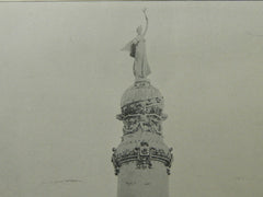 The Louisiana Purchase Monument, St. Louis, MO, 1904, Lithograph.  E. L. Masqueray.