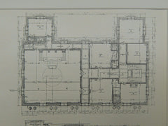 US Post Office and Custom House, Burlington, VT, 1905, Original Plan. James Knox Taylor.
