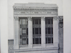 The National Bank of Commerce,Detroit, MI, 1918,Lithograph.  Albert Kahn, Ernest Wily Associate.