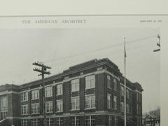 Delaware School, Syracuse, NY, 1921, Lithograph. James A. Randall.