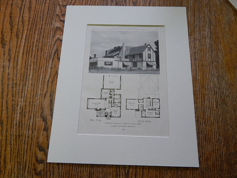 House of George K.Gann, St. Paul, Minnesota, 1926, Lithograph. Mather & Fleischbein.