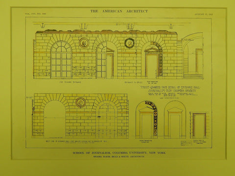 School of Journalism at Columbia University in New York NY, 1913. McKim, Mead & White
