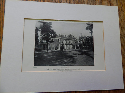 Estate Mrs Arthur Scott Burden,Jericho, Long Island,NY, 1918,Lithograph. John Russel Pope.