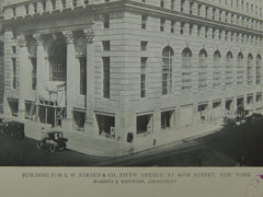 Building for S. W. Straus & Co., Fifth Avenue, New York, NY, 1921, Photogravure. Warren & Wetmore.