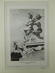 Sculptural Detail, Louisiana Purchase Monument, St. Louis, MO, 1904, Lithograph. E. L. Masqueray.
