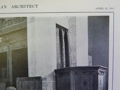 Stalls, Trinity Chapel of Trinity Parish, Buffalo, NY, 1914, Lithograph. Cram, Goodhue, & Ferguson.