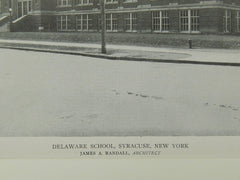 Delaware School, Syracuse, NY, 1921, Lithograph. James A. Randall.