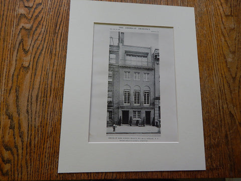 House of Miss Marion Hague, No.161 E.70th St., NY,1915. Lithograph. Delano & Aldrich.