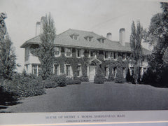 House of Henry A. Morss, Marblehead, MA, 1919, Lithograph. Coolidge & Carlson.