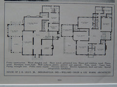 House of JK Lilly,Jr,Indianapolis,IND,Osler/Burns,Amer Architect,Lithograph,1926
