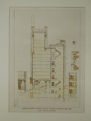 Library, Teacher's College, Columbia University, New York, NY, 1924, Orig. Plan. Allen & Collens.