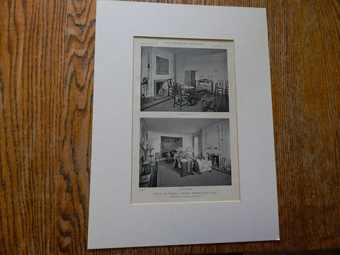 House of Henry A. Morss, Interior, Marblehead, MA, 1919, Lithograph. Coolidge&Carlson.