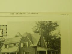 House of J. C. Kiley, Esq., Brookline, MA, 1914, Lithograph.  J. E. McLaughlin.