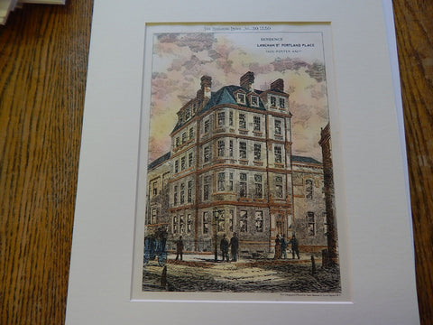 Residence, Langham St., Portland Place, UK, 1880, Original Plan.