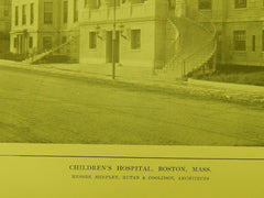 Perspective View, Children's Hospital, Boston, MA, 1914, Lithograph. Shepley, Rutan & Coolidge.
