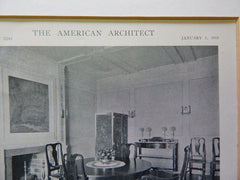 House of Henry A. Morss, Interior, Marblehead, MA, 1919, Lithograph. Coolidge&Carlson.