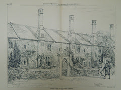 Restored Houses, Vicar's Close, Wells, Somerset, England, 1894, Original Plan.