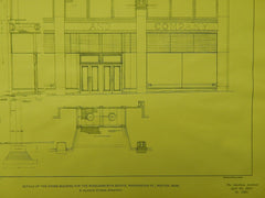 Store Building Details, Wigglesworth Estate, Boston, MA, 1901, Original Plan. R. Clipston Sturgis.