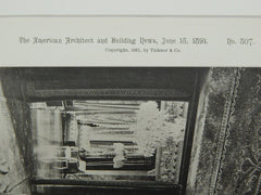 West Main Hall, Residence of Isaac V. Brokaw, New York, NY, 1891, Gelatine Print.  Rose & Stone.