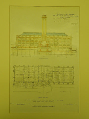 Mechanical Arts Building at the College of the City of New York, 1908. George B. Post & Sons