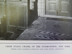 Chapel of the Intercession, NY, 1914, Lithograph, Cram, Goodhue & Ferguson.