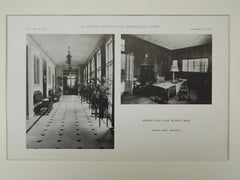 Interior Views, Detroit Golf Club, Detroit, MI, 1921, Lithograph. Albert Kahn.