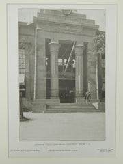 Portico, Old Essex County Court-House, Newark, NJ, 1915, Lithograph.