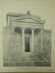 Portico, Deborah Cook Sayles Public Library, Pawtucket, RI, 1902, Lithograph.  Cram, Goodhue & Ferguson.
