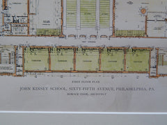 John Kinsey School, 65th Ave, Philadelphia, PA, 1919, Original Plan. Horace Cook.
