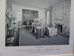 House of Henry A. Morss, Interior, Marblehead, MA, 1919, Lithograph. Coolidge&Carlson.