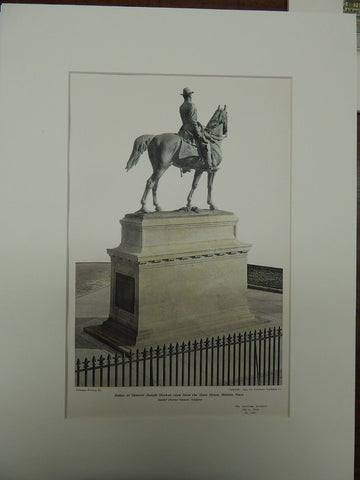 Statue of General Joseph Hooker, Boston, MA, 1904. Colored Photograph. Daniel Chester French.