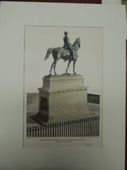 Statue of General Joseph Hooker, Boston, MA, 1904. Colored Photograph. Daniel Chester French.