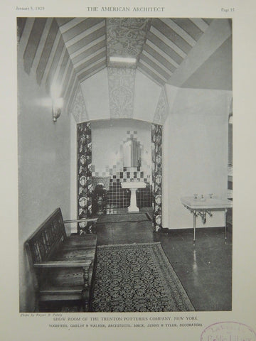 Showroom, Trenton Potteries Company, New York, NY, 1929, Lithograph. Vorhees, Gmelin & Walker.