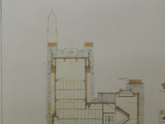 Library, Teacher's College, Columbia University, New York, NY, 1924, Orig. Plan. Allen & Collens.