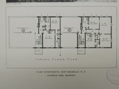 Elms Apartments, New Rochelle, NY, 1929, Lithograph. Lawrence Loeb.