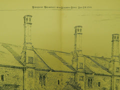 Restored Houses, Vicar's Close, Wells, Somerset, England, 1894, Original Plan.
