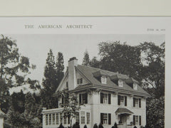 House and Garage of F. A. Schick, Bethlehem, PA, 1919, Lithograph. C. E. Schermerhorn.