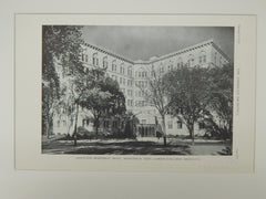 Exterior, Groveland Apartment Hotel, Minneapolis, MN, 1929, Lithograph. Larsen & McLaren.